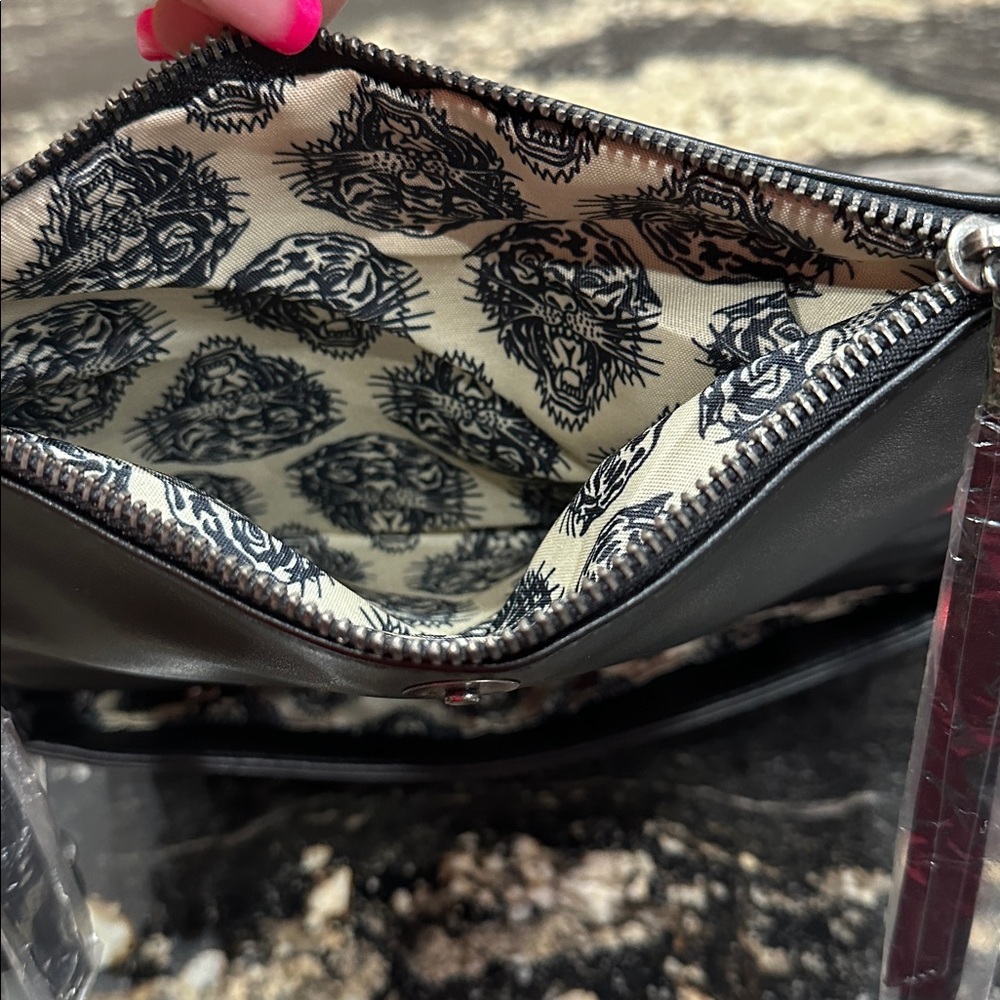 Ed Hardy Black and Red Crossbody Bag with Rose Patch - Picture 7 of 9